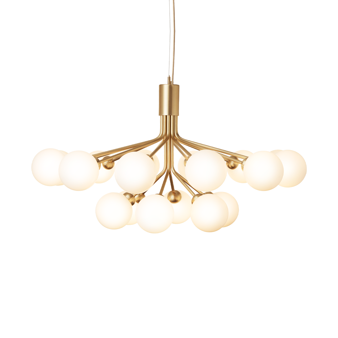 Apiales 18 (US), brushed brass / opal