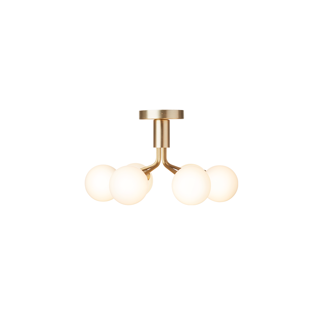 Apiales 6 Ceiling (US), brushed brass / opal