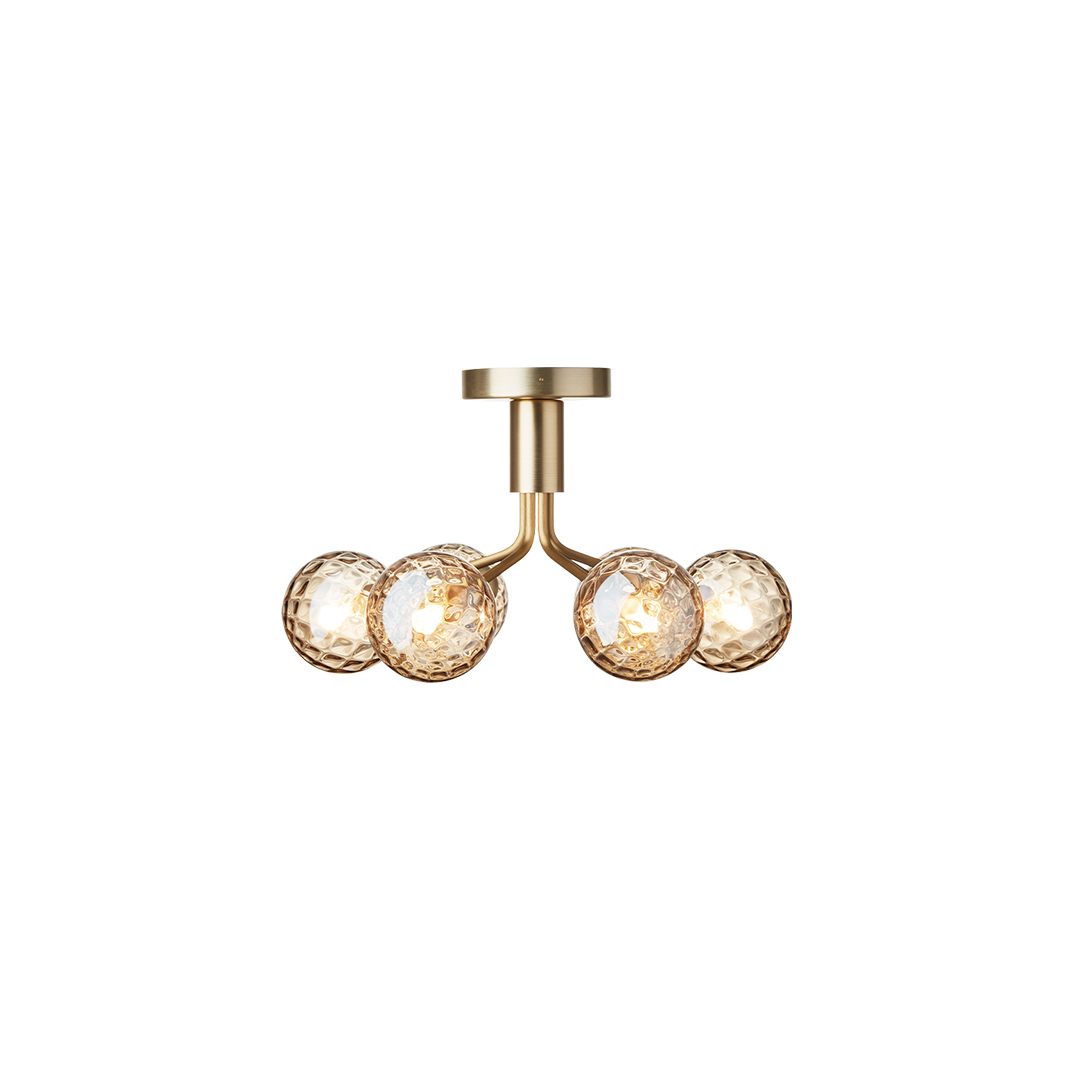 Apiales 6 Ceiling (US), brushed brass / optic gold