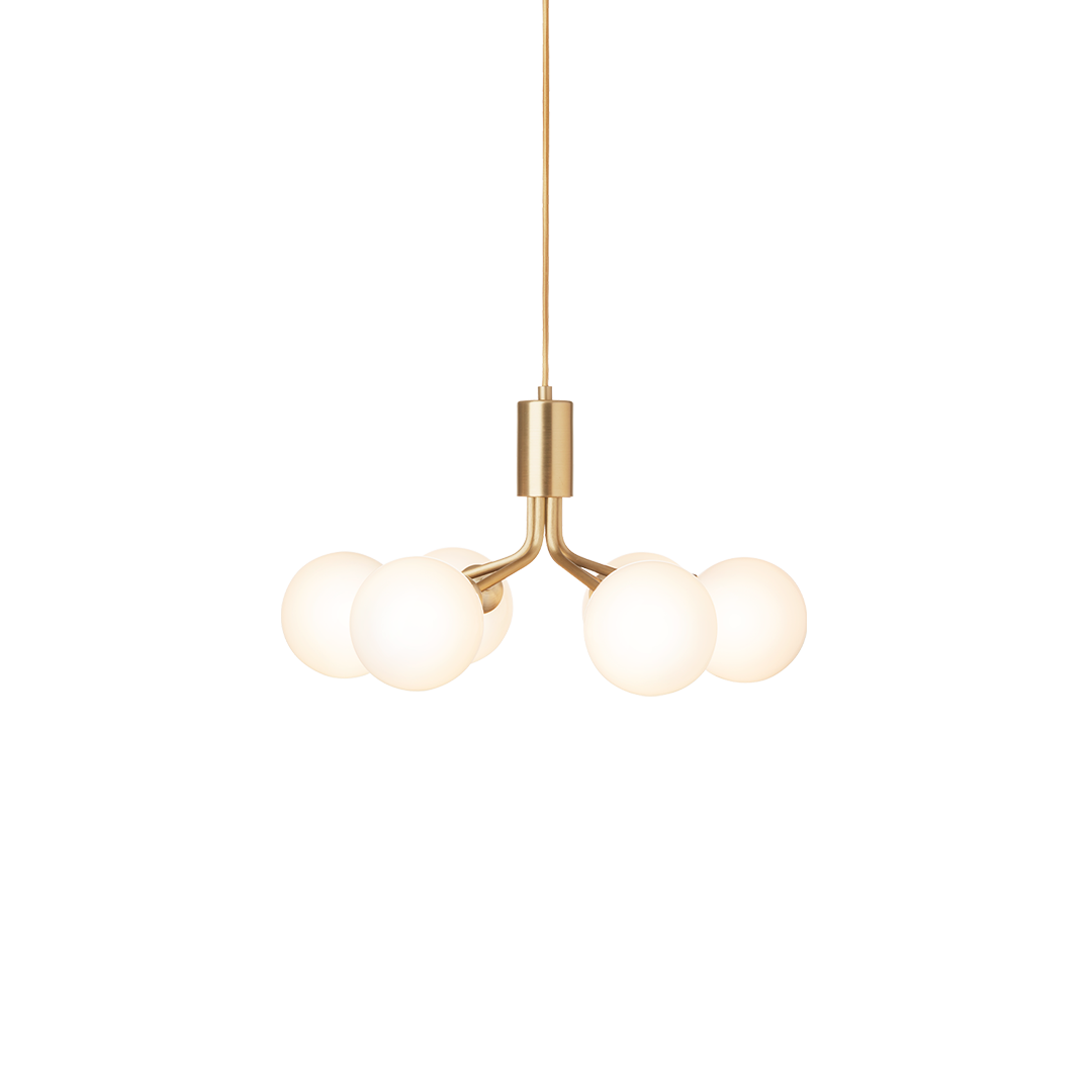 Apiales 6 (US), brushed brass / opal