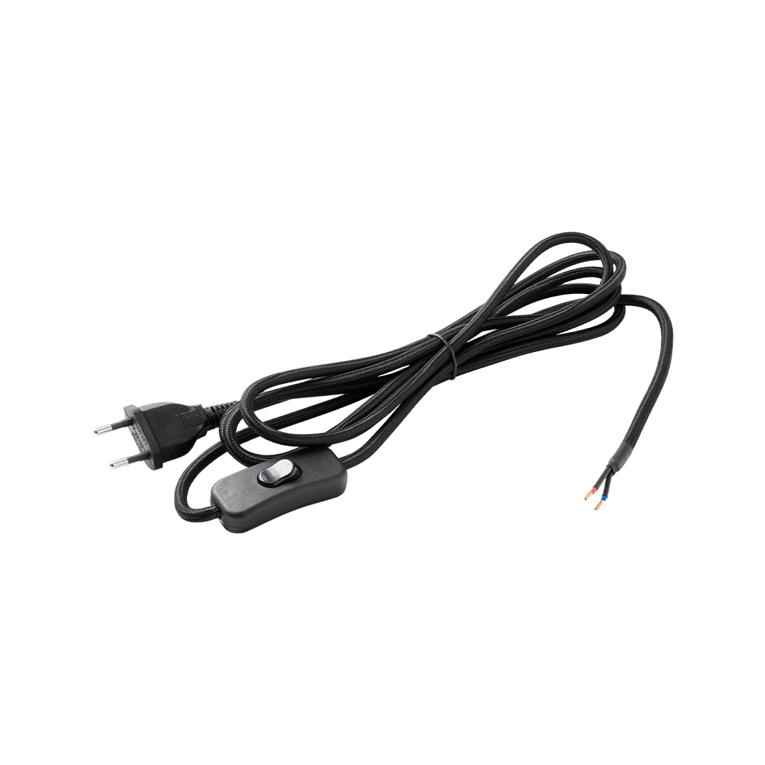 Cable Kit (US), black with on/off switch